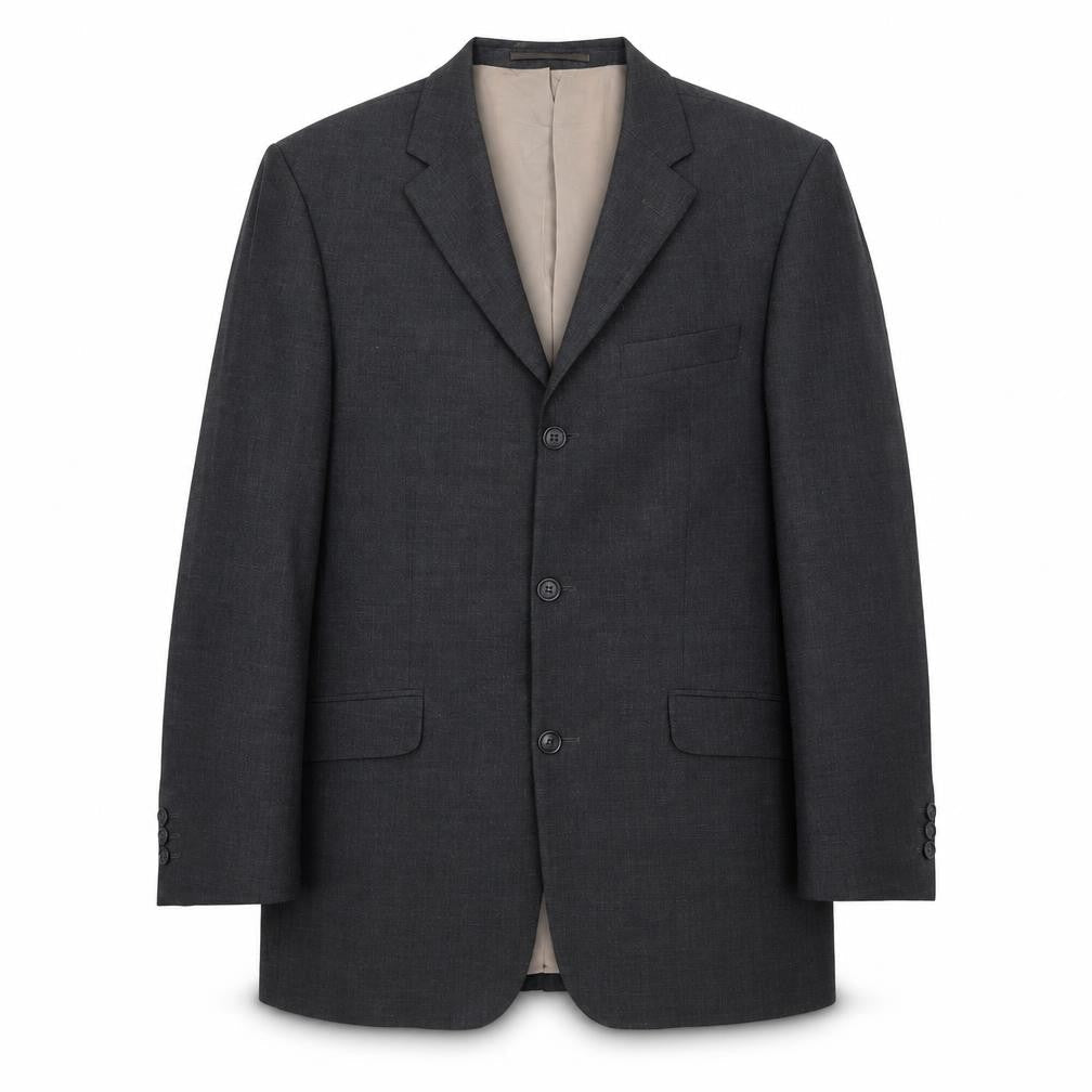 Milan Mens Grey Polyester Jacket Suit Jacket Size 40 Regular