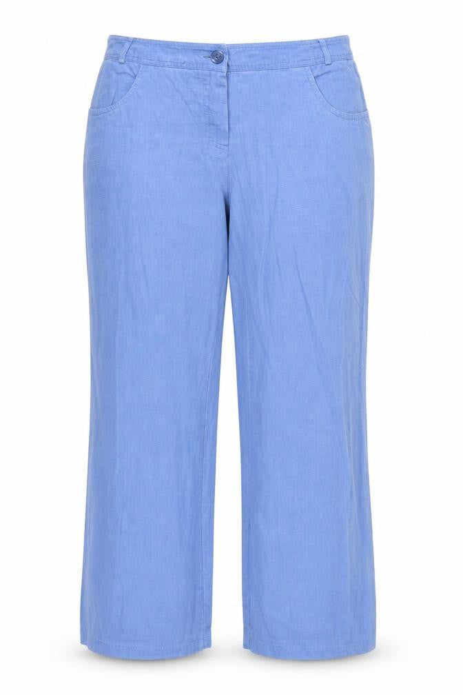 First Avenue Womens Blue Lyocell Trousers Size 16 Regular Zip