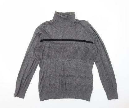 Saloos Womens Grey Roll Neck Viscose Pullover Jumper Size M