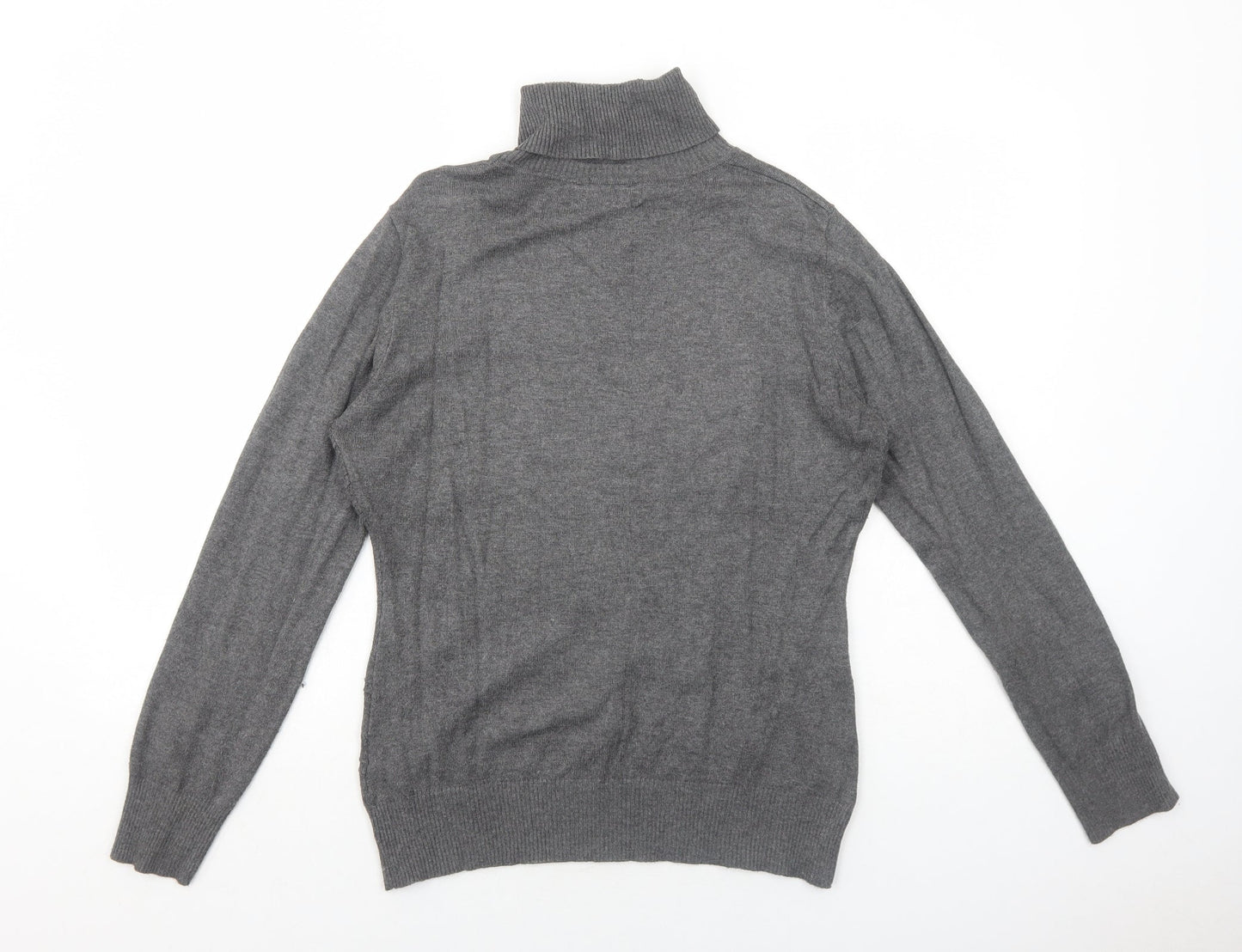 Saloos Womens Grey Roll Neck Viscose Pullover Jumper Size M
