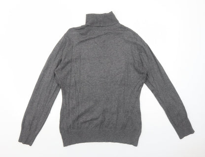 Saloos Womens Grey Roll Neck Viscose Pullover Jumper Size M
