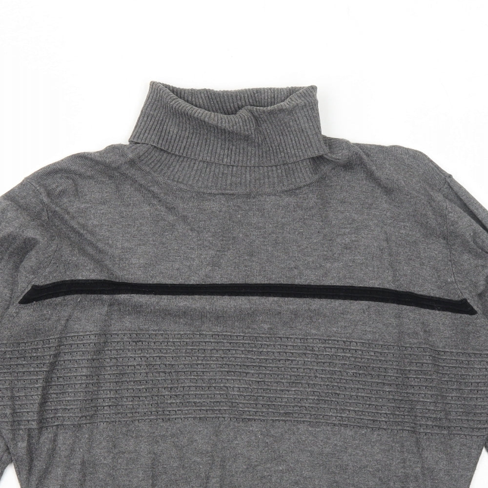 Saloos Womens Grey Roll Neck Viscose Pullover Jumper Size M