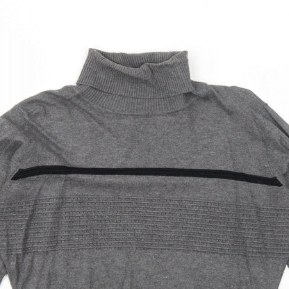 Saloos Womens Grey Roll Neck Viscose Pullover Jumper Size M