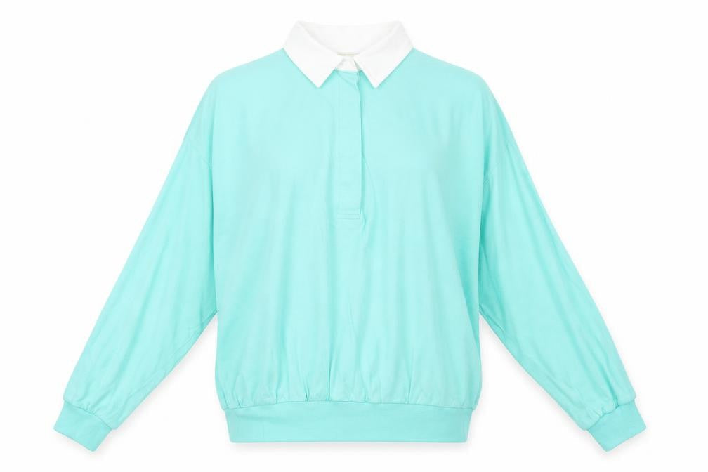Capsule Womens Blue Cotton Basic T-Shirt Size 14 Collared