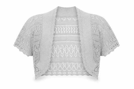 Ethel Austin Womens Silver V-Neck Geometric Acrylic Cardigan Jumper Size XL