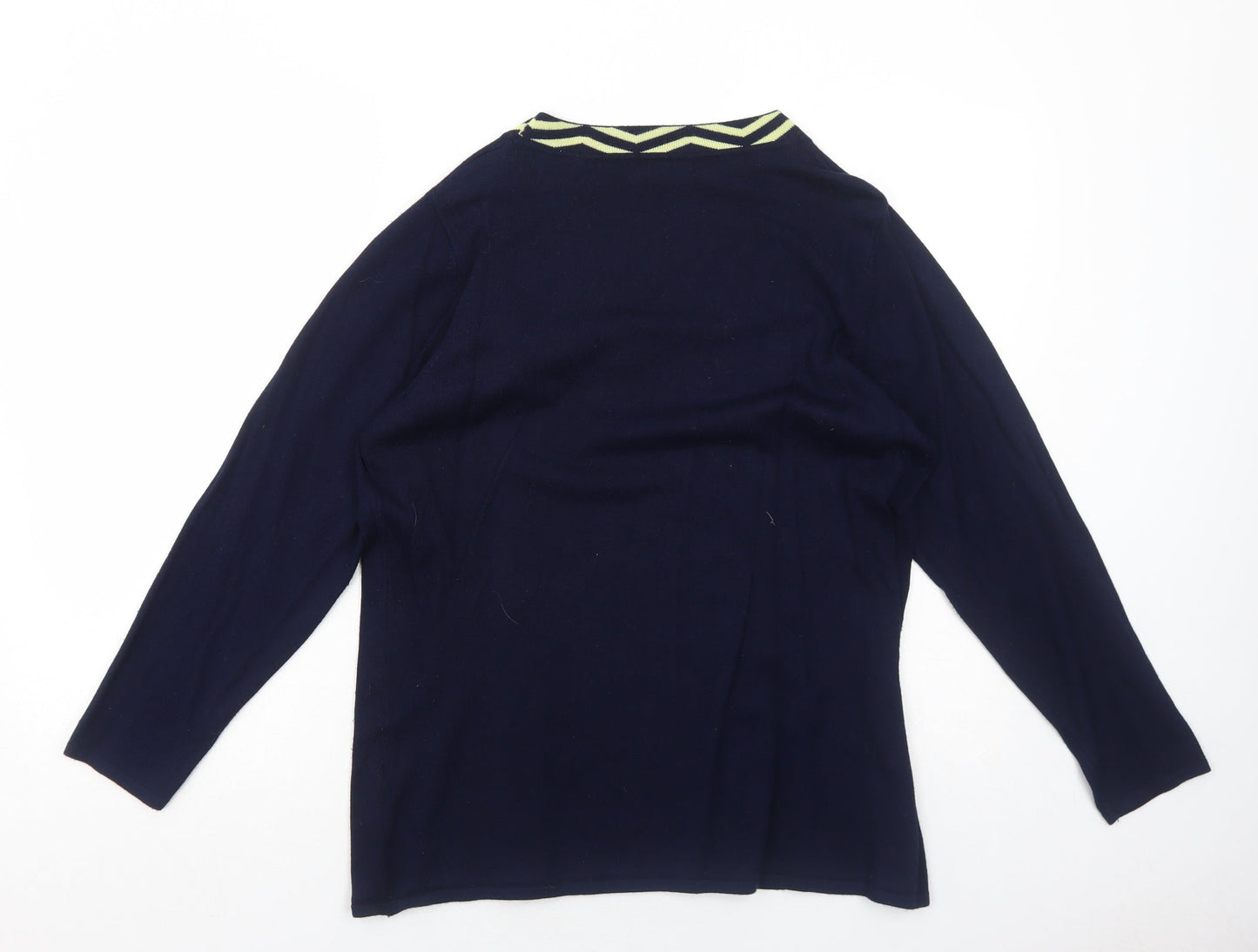 Alexara Womens Blue Scoop Neck Viscose Pullover Jumper Size L