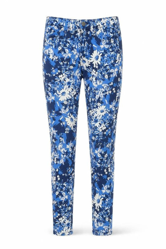 Emma C Denim Womens Blue Floral Cotton Skinny Jeans Size 4 Regular Zip