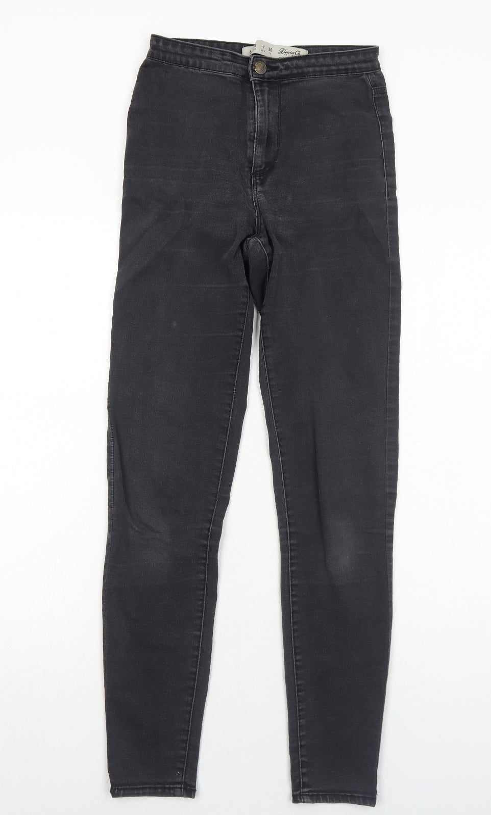 Primark Womens Grey Cotton Skinny Jeans Size 6 Regular Zip