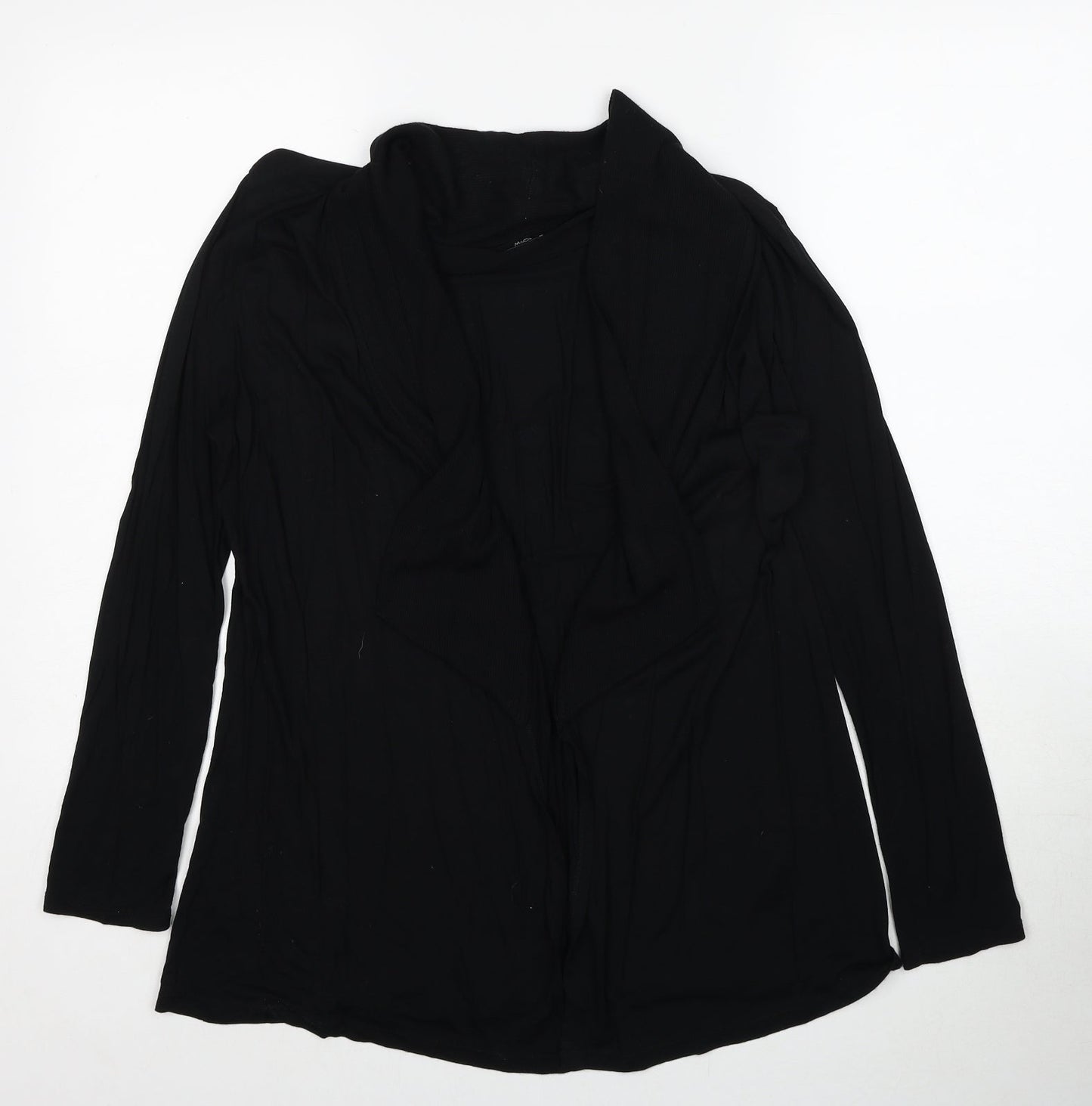 M&Co Womens Black V-Neck Viscose Cardigan Jumper Size M