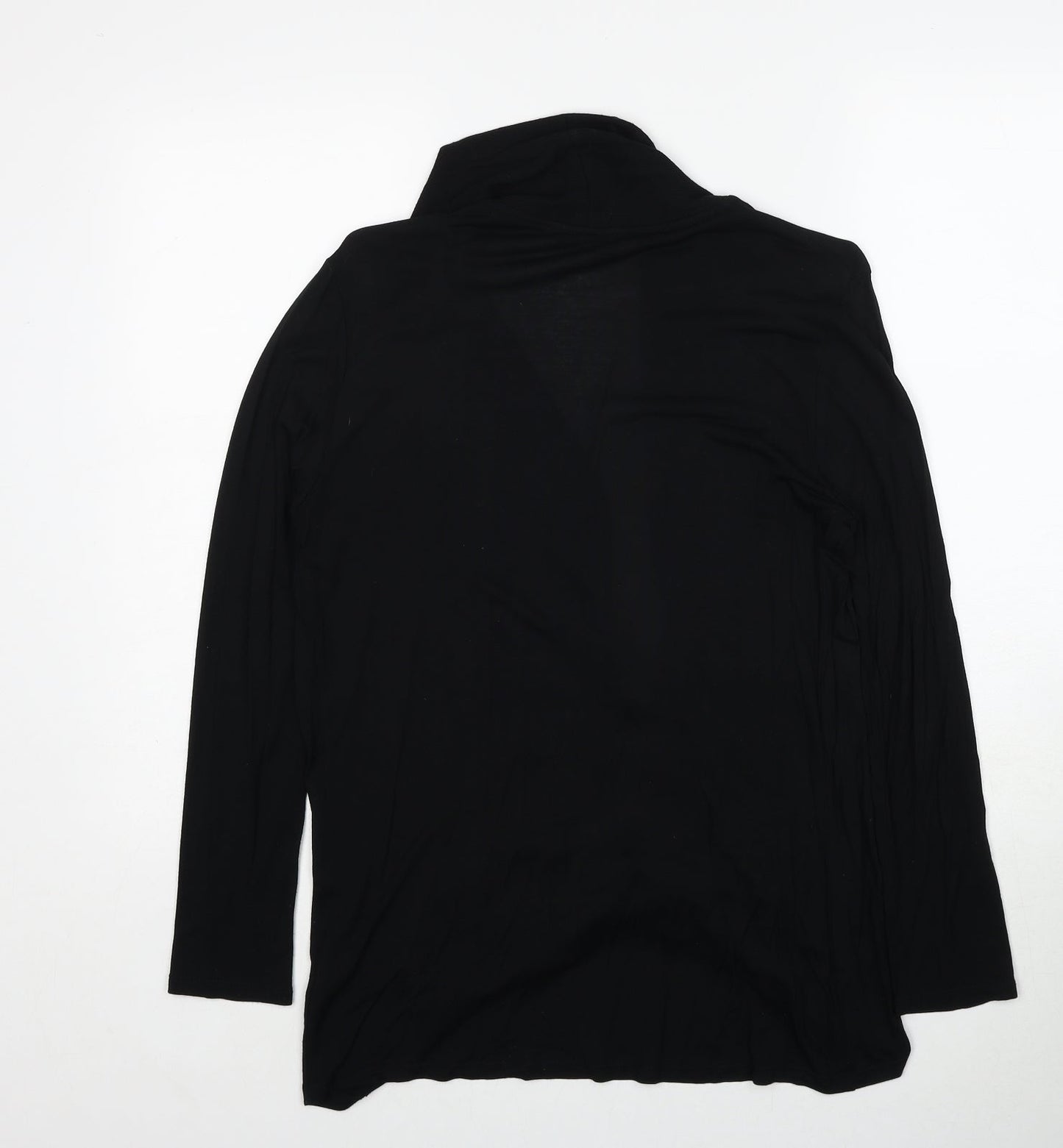 M&Co Womens Black V-Neck Viscose Cardigan Jumper Size M