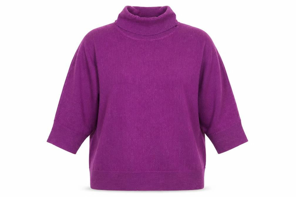 BHS Womens Purple Roll Neck Acrylic Pullover Jumper Size 10
