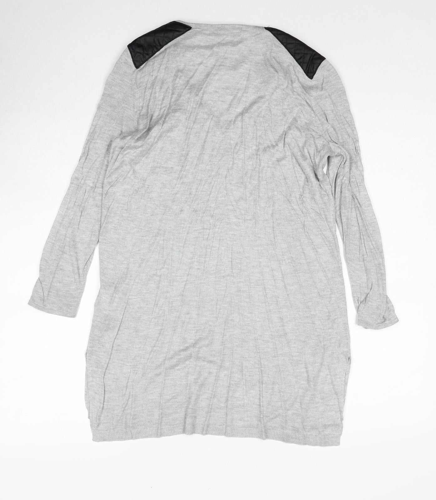 H&M Womens Grey V-Neck Viscose Pullover Jumper Size S Pullover