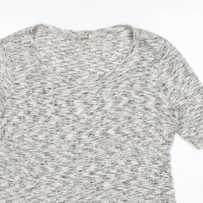 M&Co Womens Beige Scoop Neck Viscose Pullover Jumper Size 14