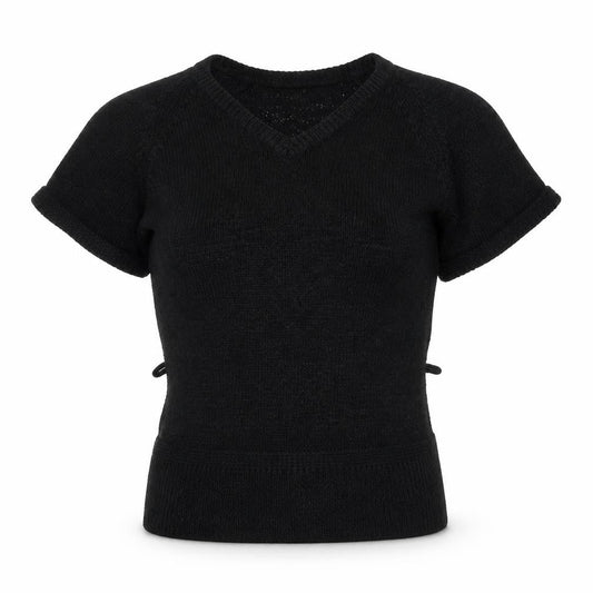 Tu Womens Black V-Neck Acrylic Pullover Jumper Size 14