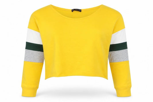 Missguided Womens Yellow Cotton Pullover Sweatshirt Size 8 Pullover