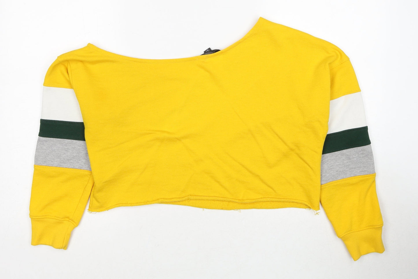 Missguided Womens Yellow Cotton Pullover Sweatshirt Size 8 Pullover