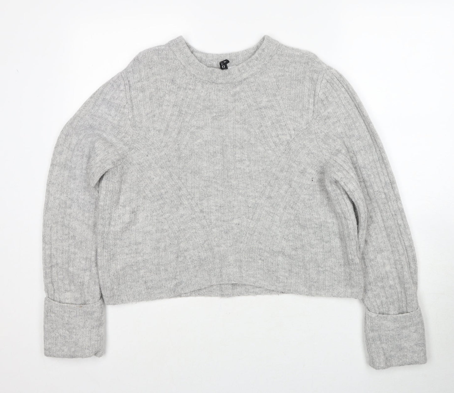 Divided by H&M Womens Grey Round Neck Acrylic Pullover Jumper Size L
