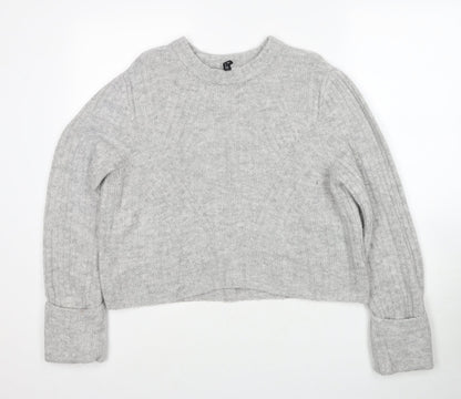 Divided by H&M Womens Grey Round Neck Acrylic Pullover Jumper Size L