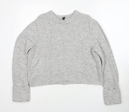Divided by H&M Womens Grey Round Neck Acrylic Pullover Jumper Size L