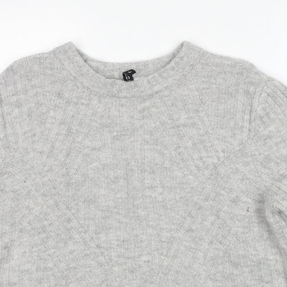 Divided by H&M Womens Grey Round Neck Acrylic Pullover Jumper Size L