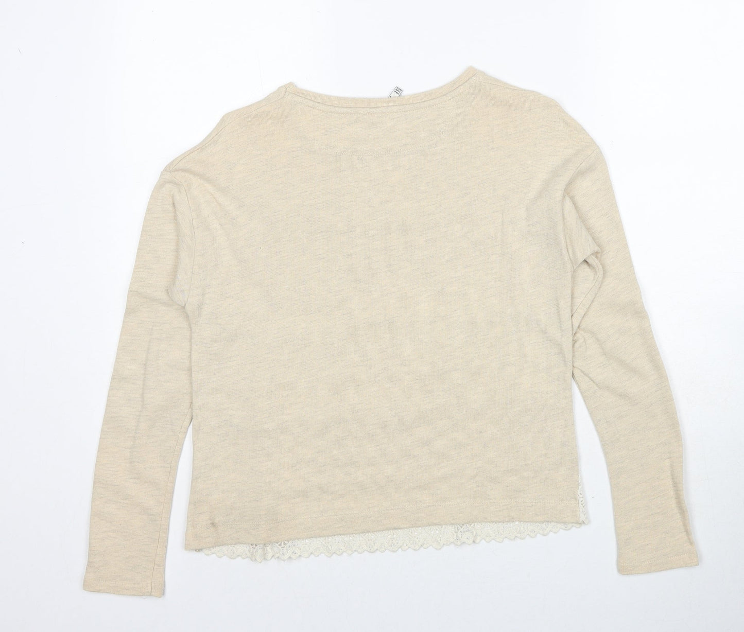 Stradivarius Womens Beige Round Neck Polyester Pullover Jumper Size XS
