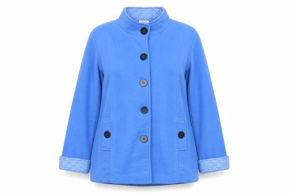 Anne de Lancey Womens Blue Jacket Size L Button