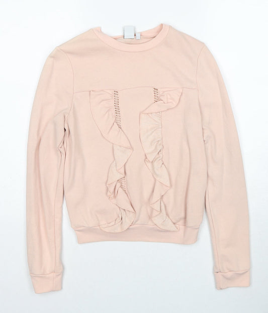 Lost Ink Womens Pink Cotton Pullover Sweatshirt Size 8 Pullover