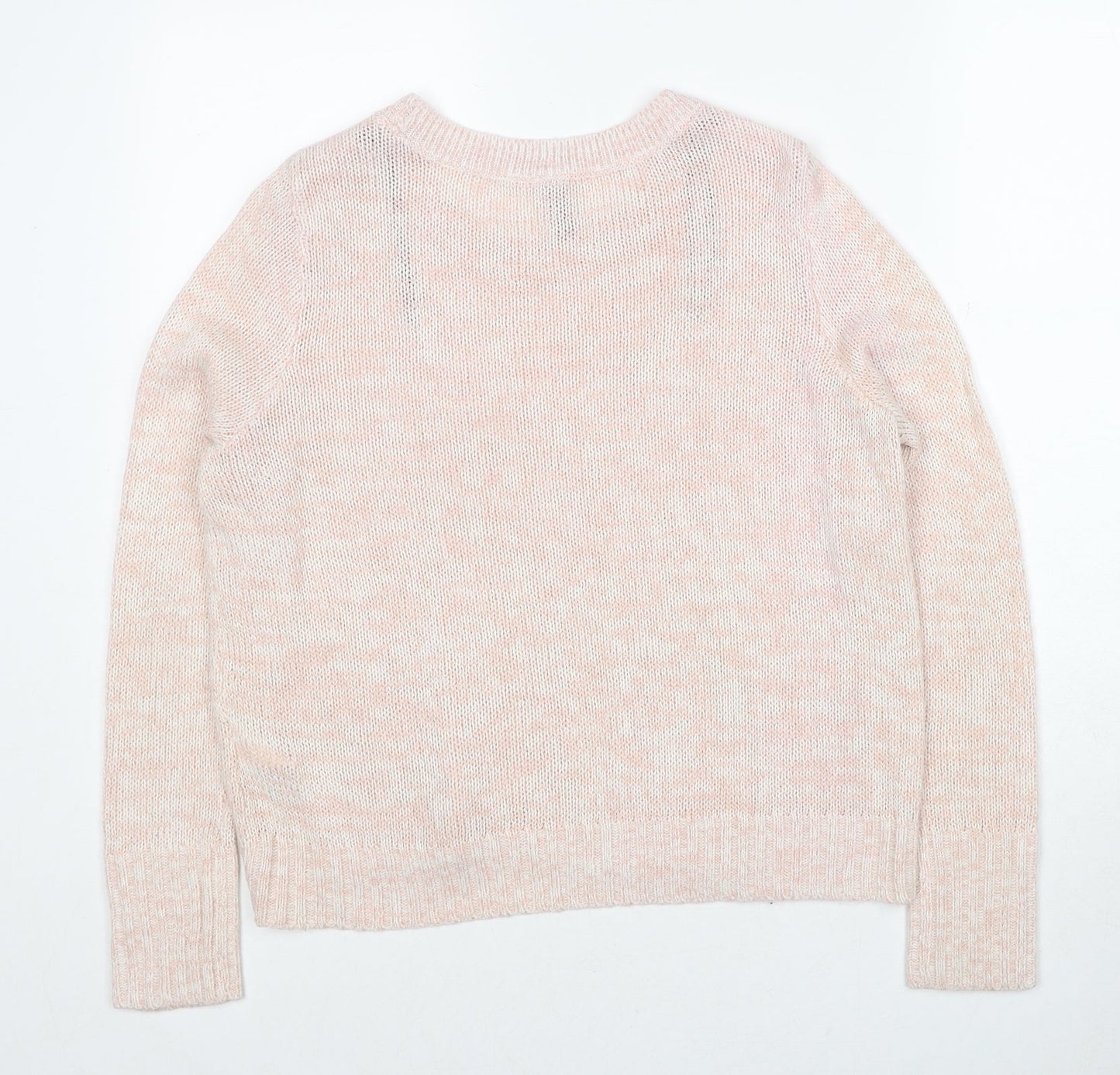Divided by H&M Womens Pink Round Neck Acrylic Pullover Jumper Size M