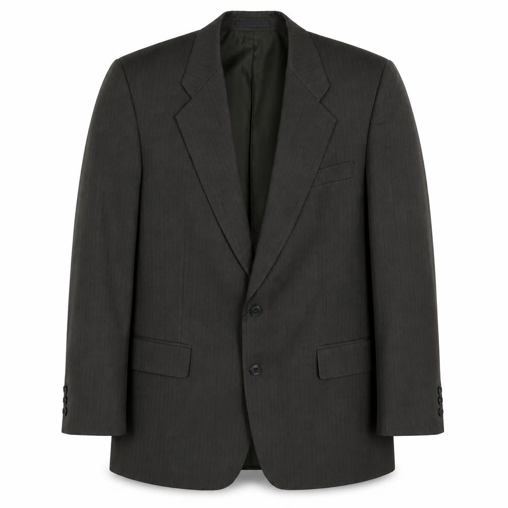 Wellington Mens Green Striped Polyester Jacket Suit Jacket Size 42 Regular
