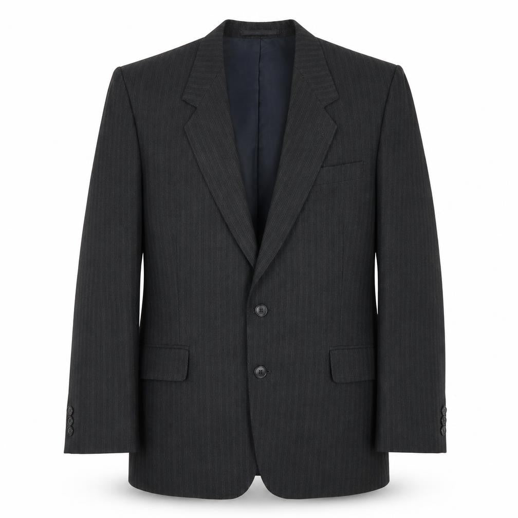 GreenWoods Mens Grey Striped Polyester Jacket Suit Jacket Size 42 Regular