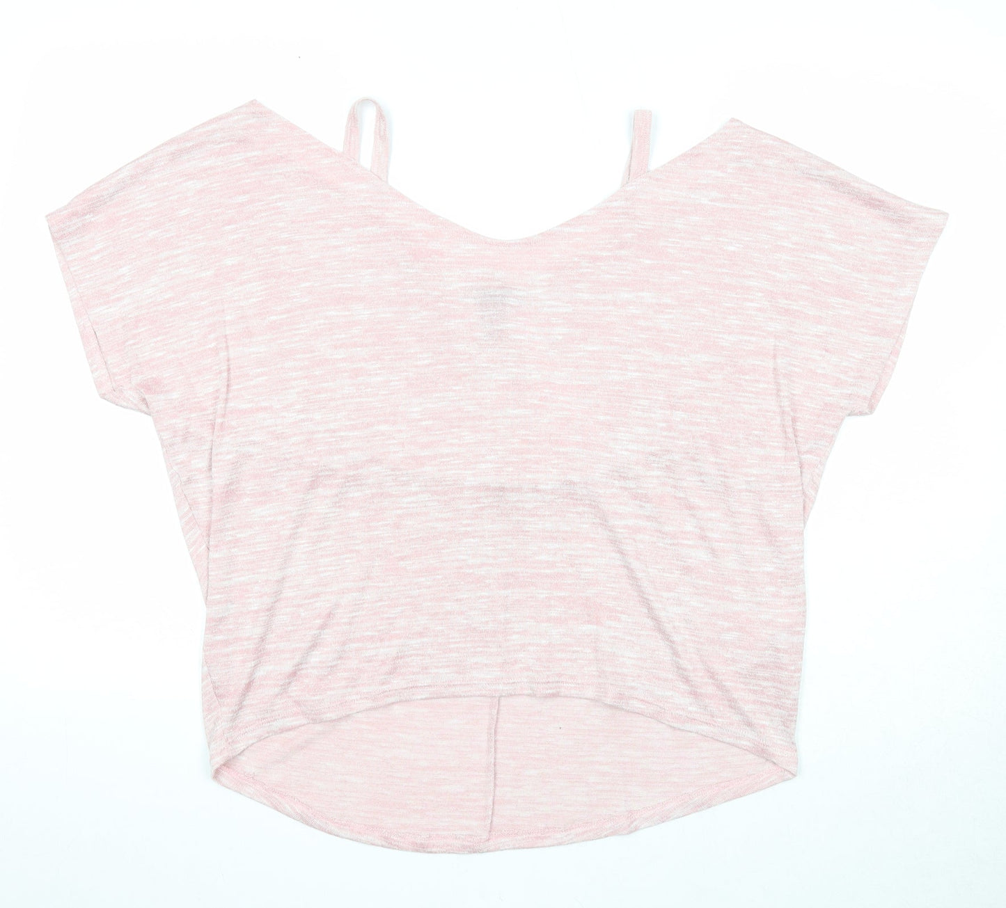 New Look Womens Pink Viscose Basic Blouse Size M V-Neck