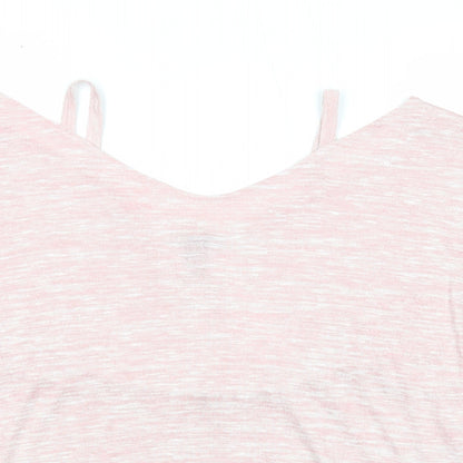 New Look Womens Pink Viscose Basic Blouse Size M V-Neck