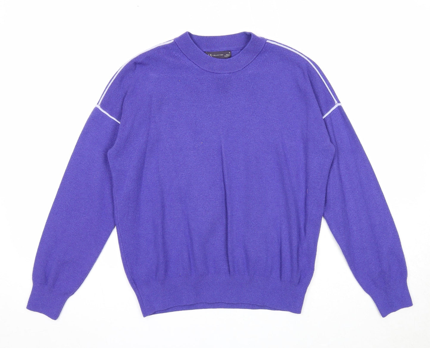 Marks and Spencer Womens Purple Round Neck Viscose Pullover Jumper Size M