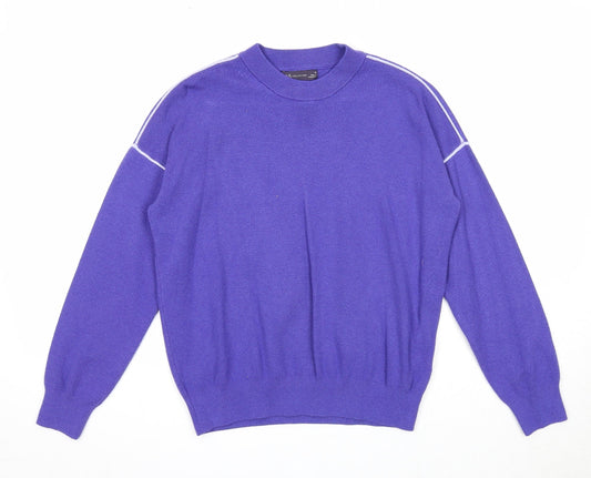 Marks and Spencer Womens Purple Round Neck Viscose Pullover Jumper Size M