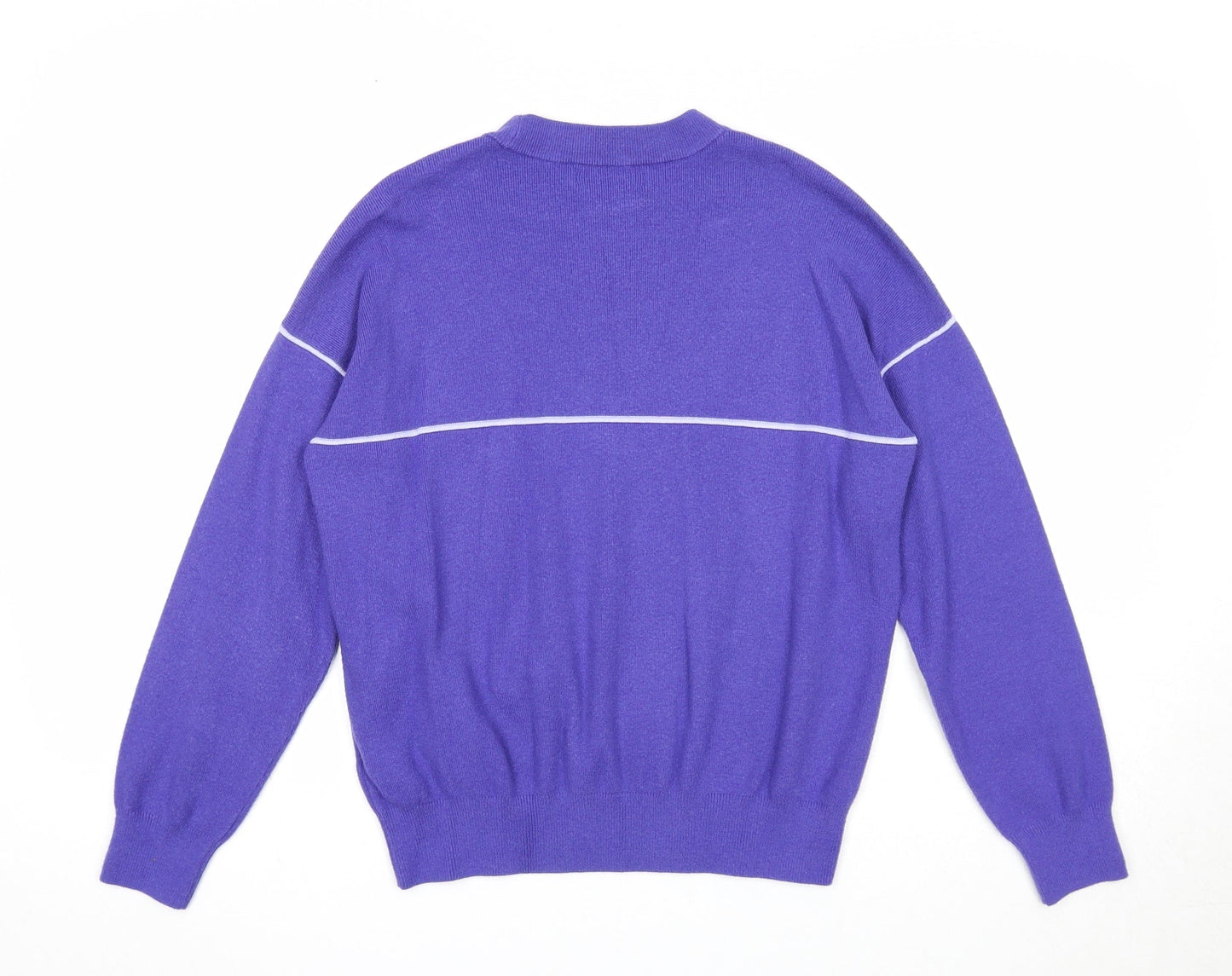 Marks and Spencer Womens Purple Round Neck Viscose Pullover Jumper Size M