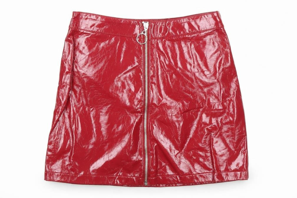 FOREVER 21 Womens Red Polyester A-Line Skirt Size S Zip