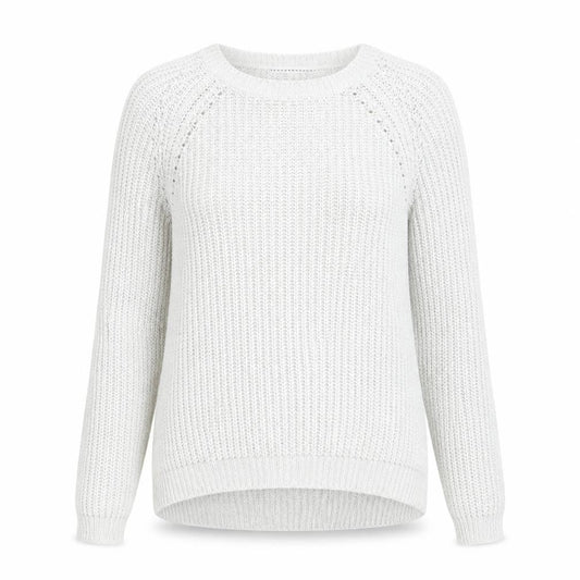 Papaya Womens Ivory Boat Neck Acrylic Pullover Jumper Size S