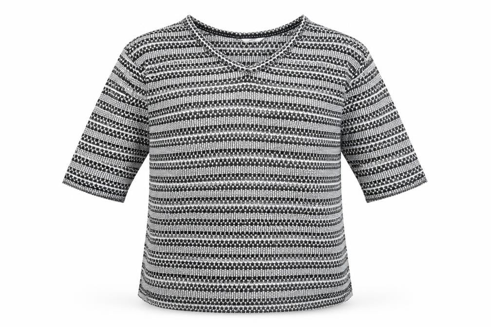 NEXT Womens Black V-Neck Geometric Polyester Pullover Jumper Size 14