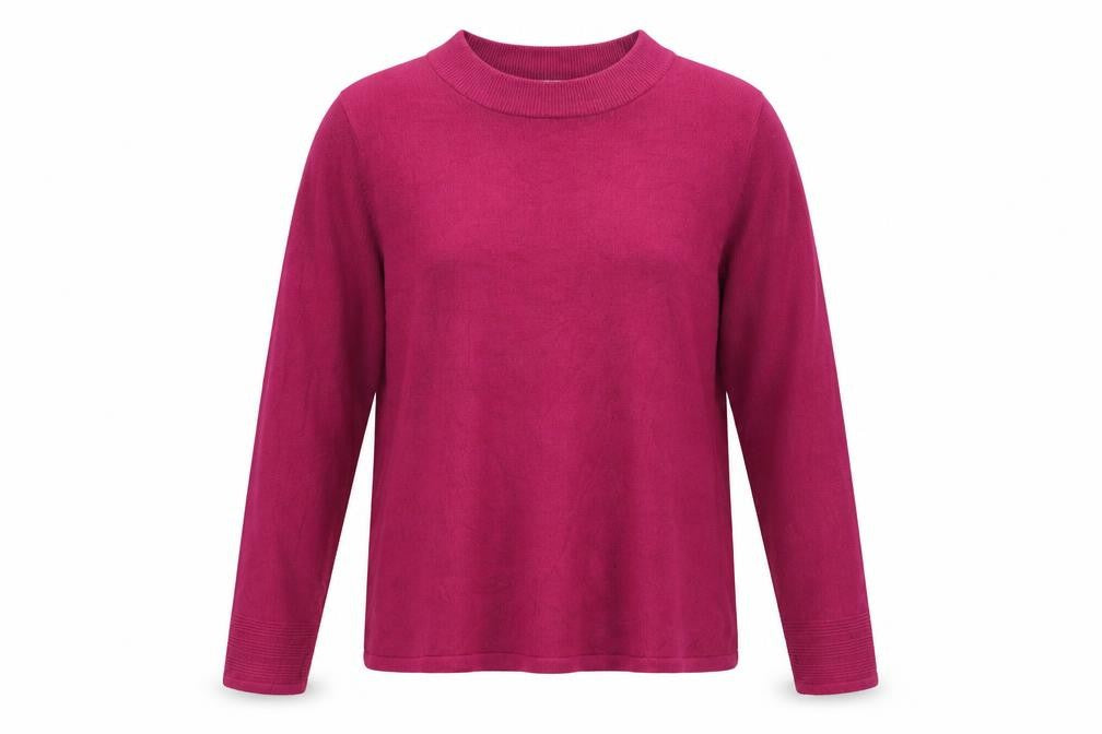 Marks & Spencer Womens Purple Round Neck Herringbone Acrylic Pullover Jumper Size 16