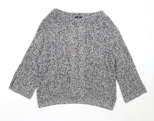 H&M Womens Blue Boat Neck Cotton Pullover Jumper Size XS