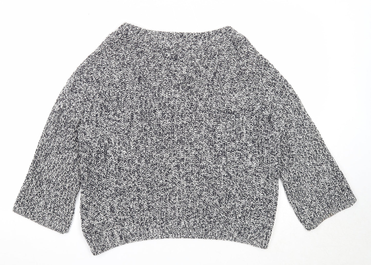 H&M Womens Blue Boat Neck Cotton Pullover Jumper Size XS