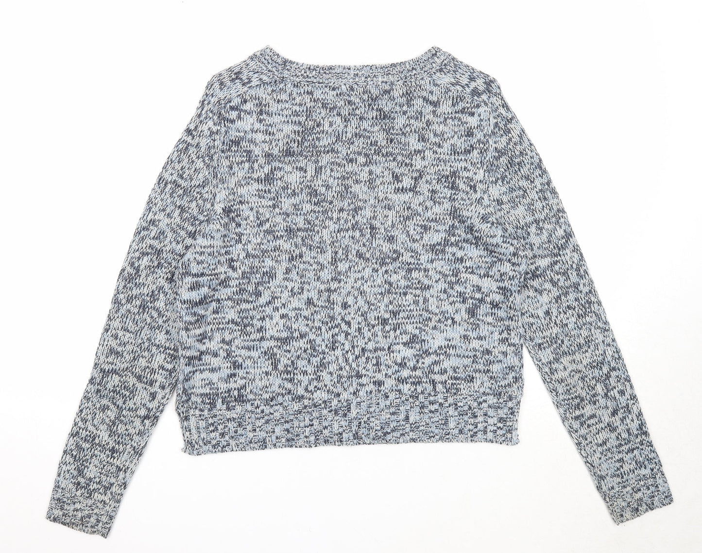 Divided Womens Blue Round Neck Acrylic Pullover Jumper Size S