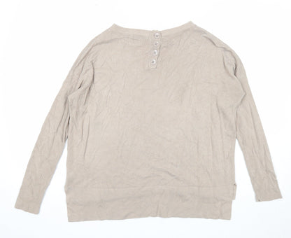 Marks & Spencer Womens Beige Round Neck Acrylic Pullover Jumper Size 8