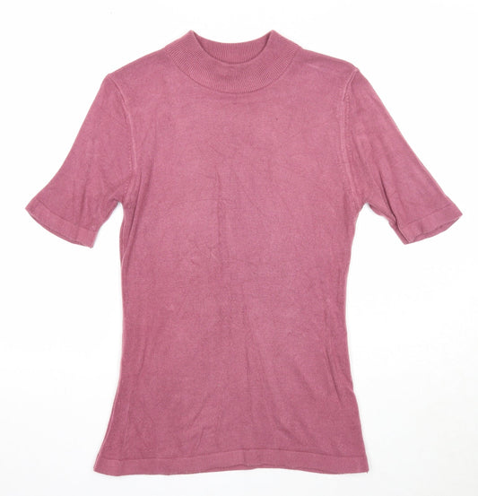 Berkertex Womens Purple Round Neck Acrylic Pullover Jumper Size 12