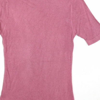 Berkertex Womens Purple Round Neck Acrylic Pullover Jumper Size 12