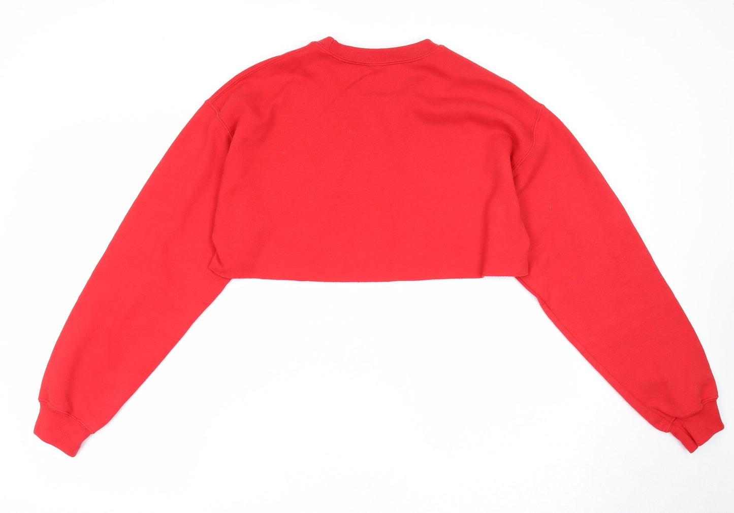 PRETTYLITTLETHING Womens Red Cotton Pullover Sweatshirt Size S Pullover