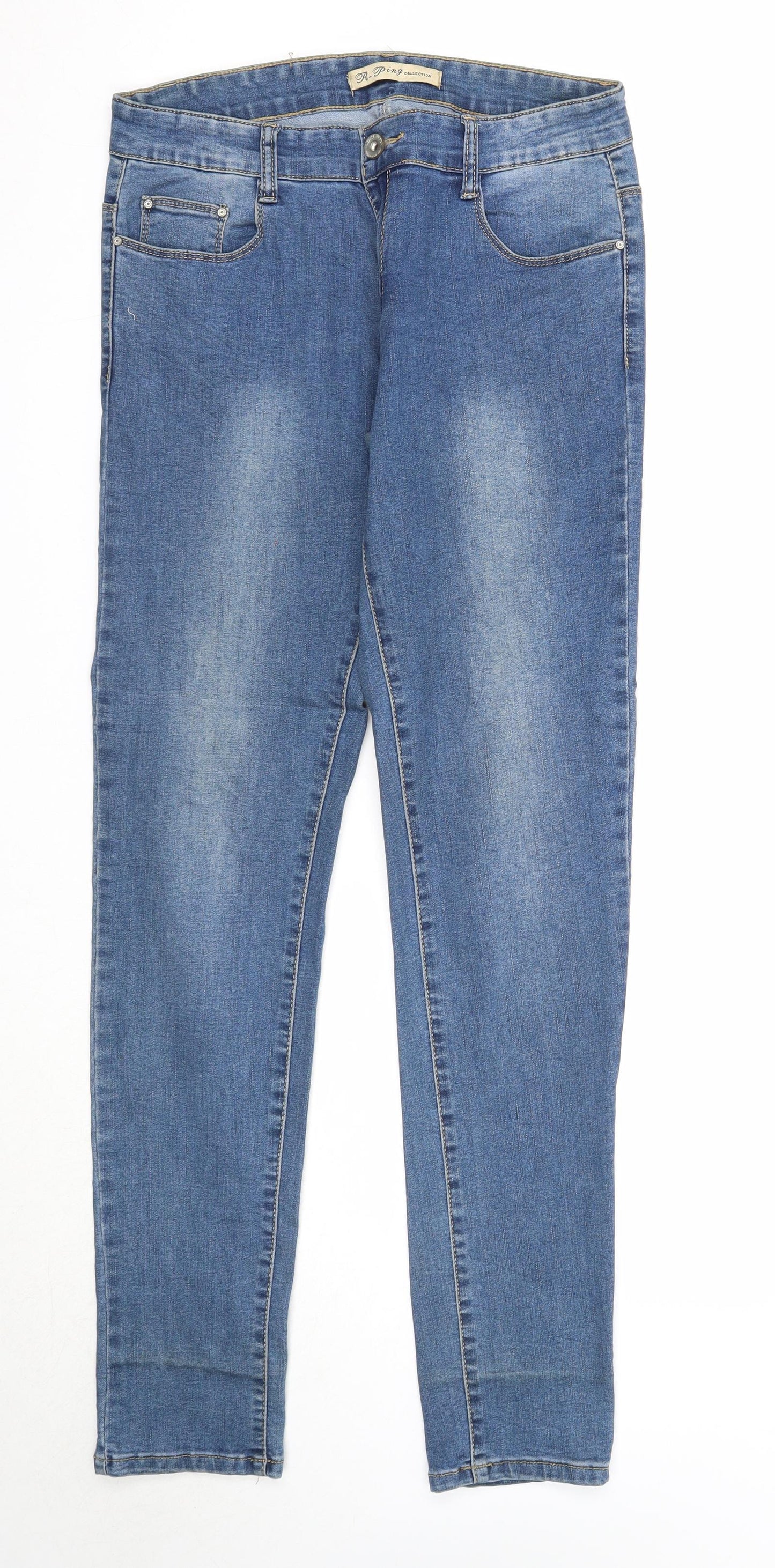 Preworn Womens Blue Cotton Skinny Jeans Size 29 in Regular Zip