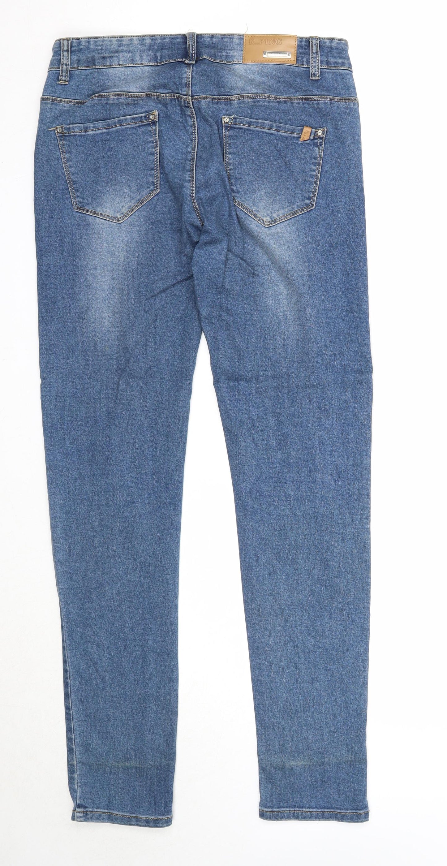 Preworn Womens Blue Cotton Skinny Jeans Size 29 in Regular Zip