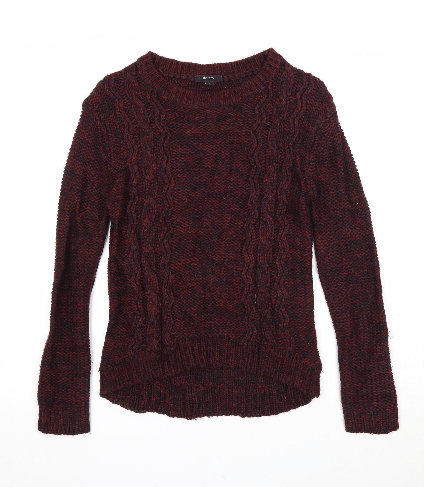 Therapy Womens Purple Round Neck Acrylic Pullover Jumper Size S