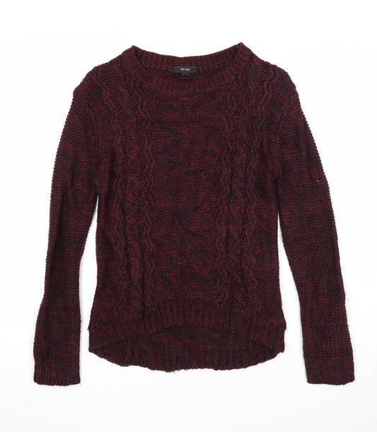 Therapy Womens Purple Round Neck Acrylic Pullover Jumper Size S